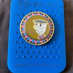 Disney Chip Enamel Pin in Gold, Pink & Blue
